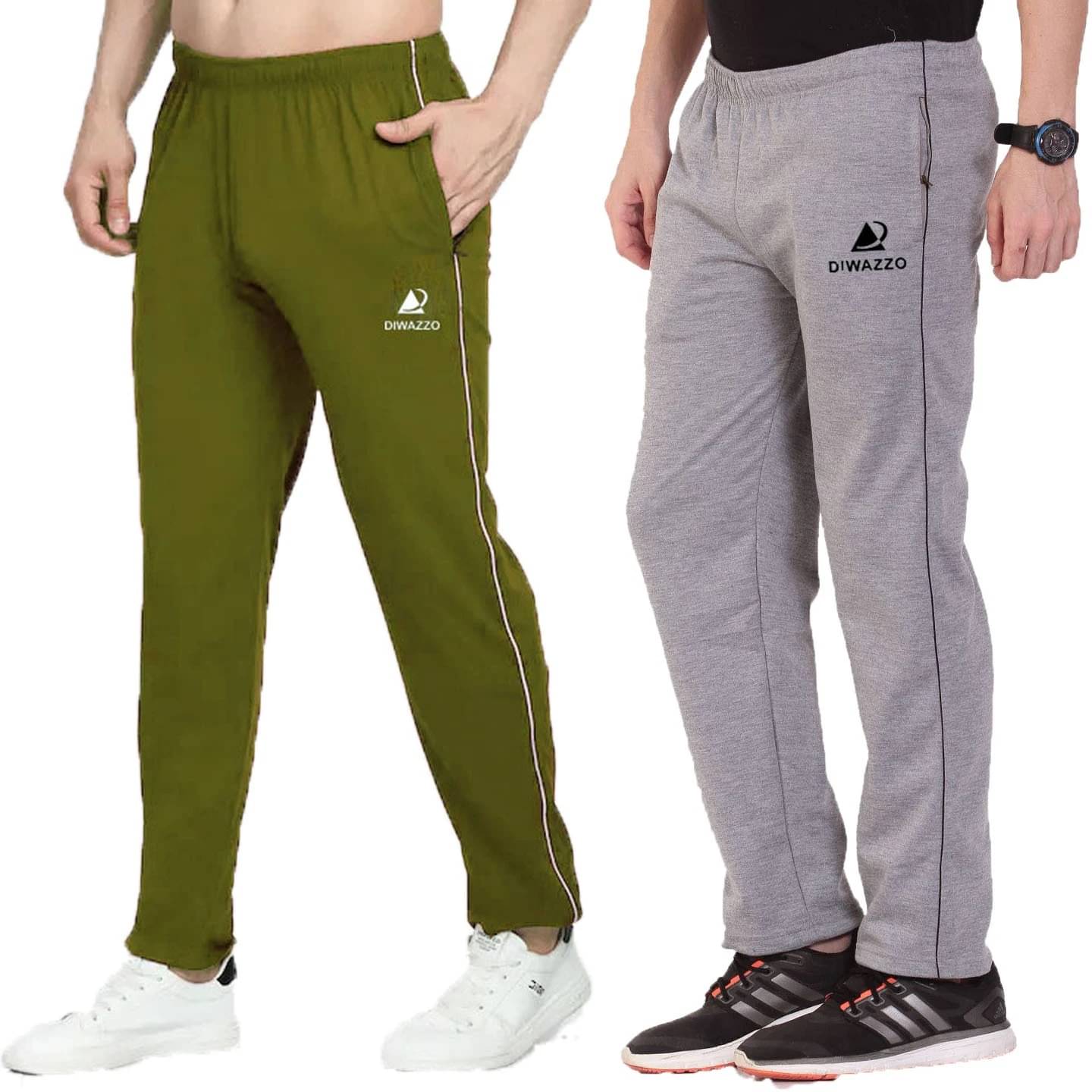 Diwazzo Multicolor Cotton Men's Trackpants ( Pack of 2 ) Diwazzo Multicolor Cotton Men's Trackpants ( Pack of 2 )