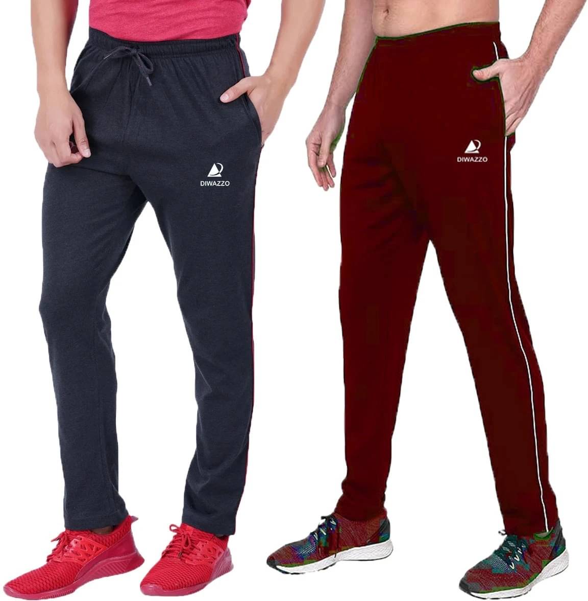     			Diwazzo Multicolor Cotton Men's Trackpants ( Pack of 2 )
