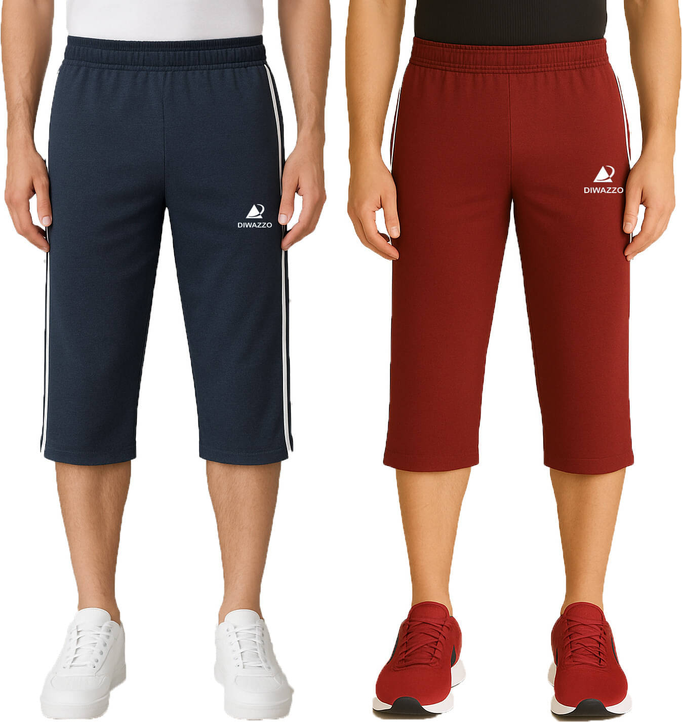 Diwazzo Multicolor Cotton Men's Three-Fourths ( Pack of 2 ) Diwazzo Multicolor Cotton Men's Three-Fourths ( Pack of 2 )