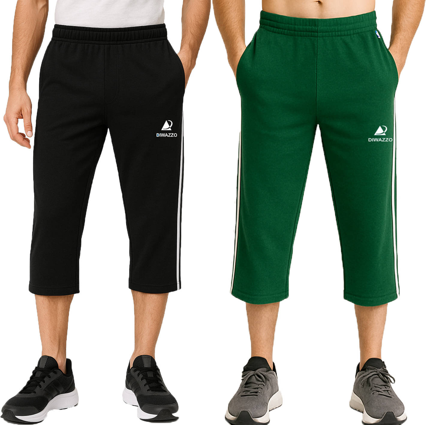 Diwazzo Multicolor Cotton Men's Three-Fourths ( Pack of 2 )     			Diwazzo Multicolor Cotton Men's Three-Fourths ( Pack of 2 )