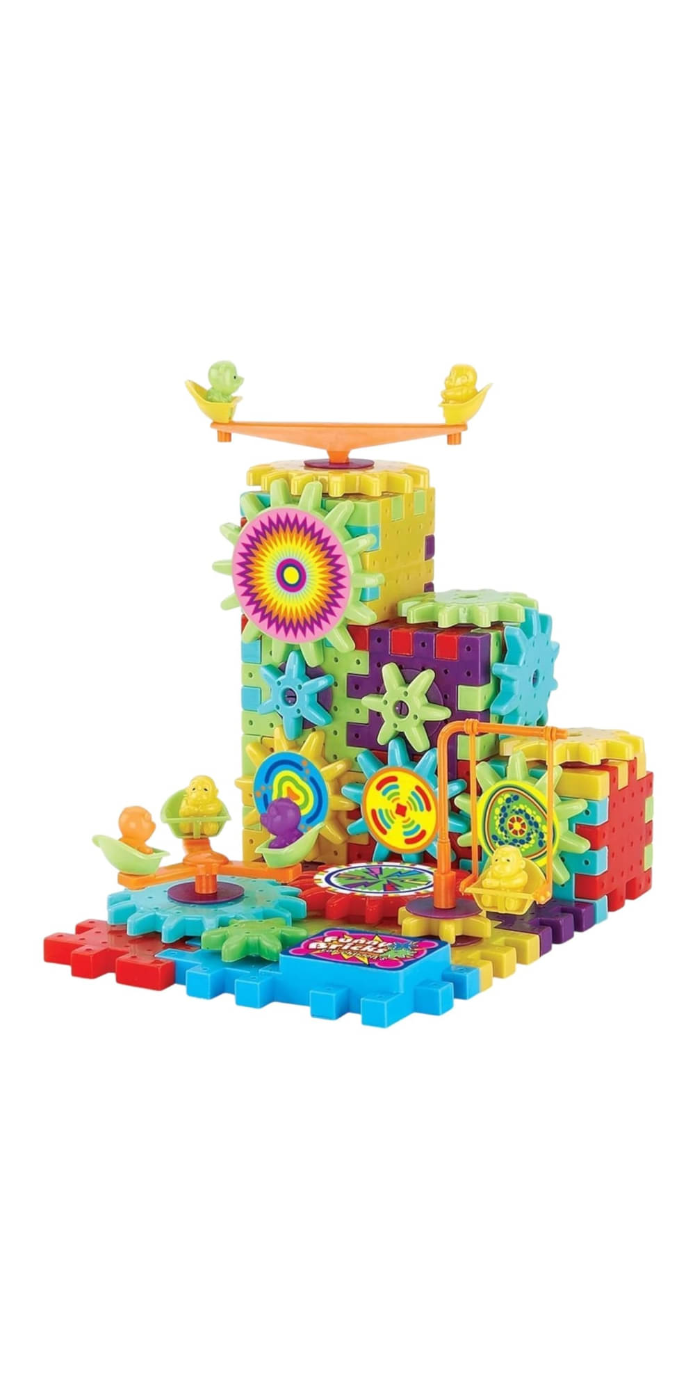     			Educational Gears Building Blocks Set, Colourful Interlocking Construction Toy with Moving Parts, STEM Learning Playset