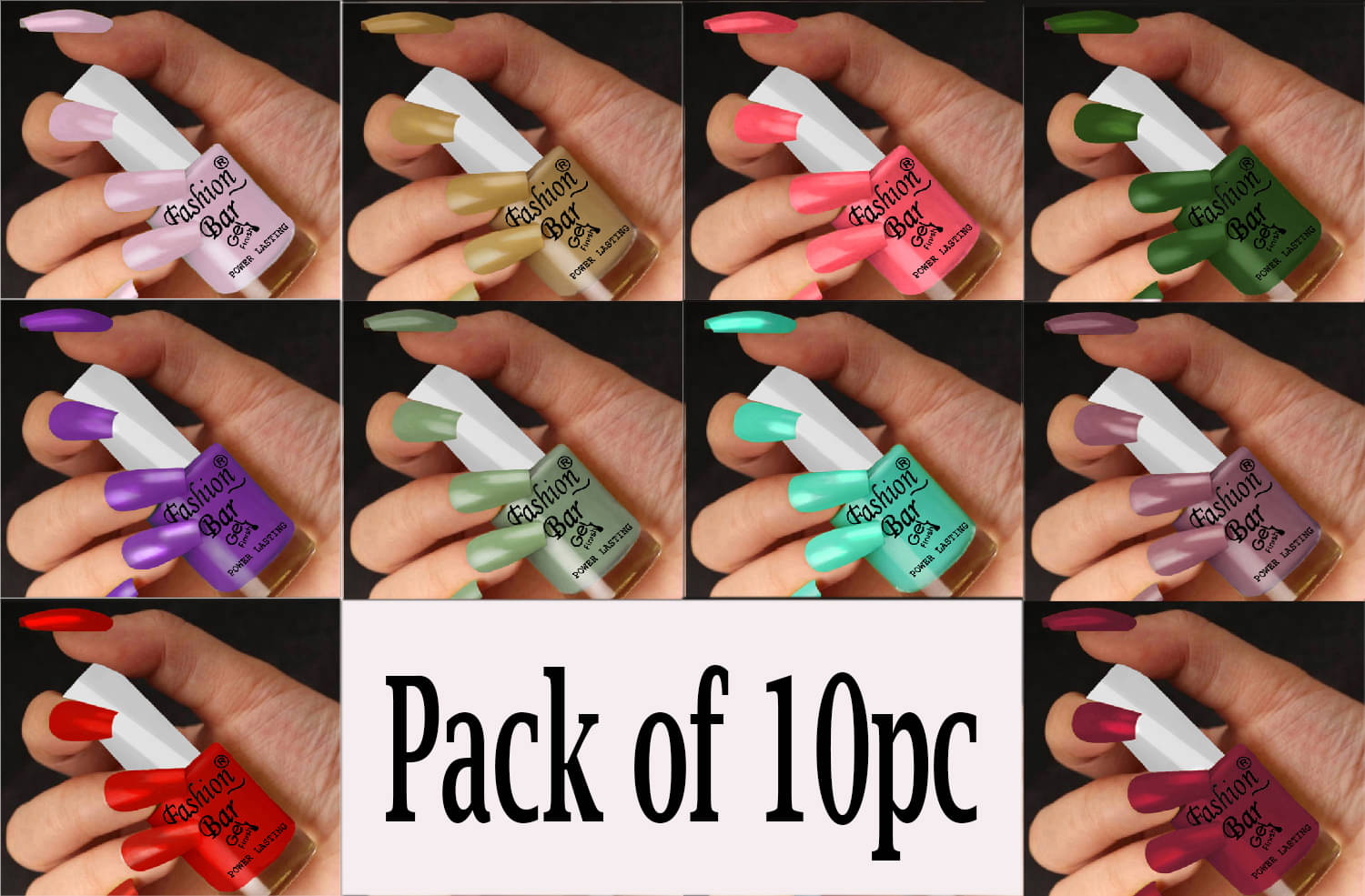     			Fashion Bar Multi Glossy Nail Polish 60 ( Pack of 6 )