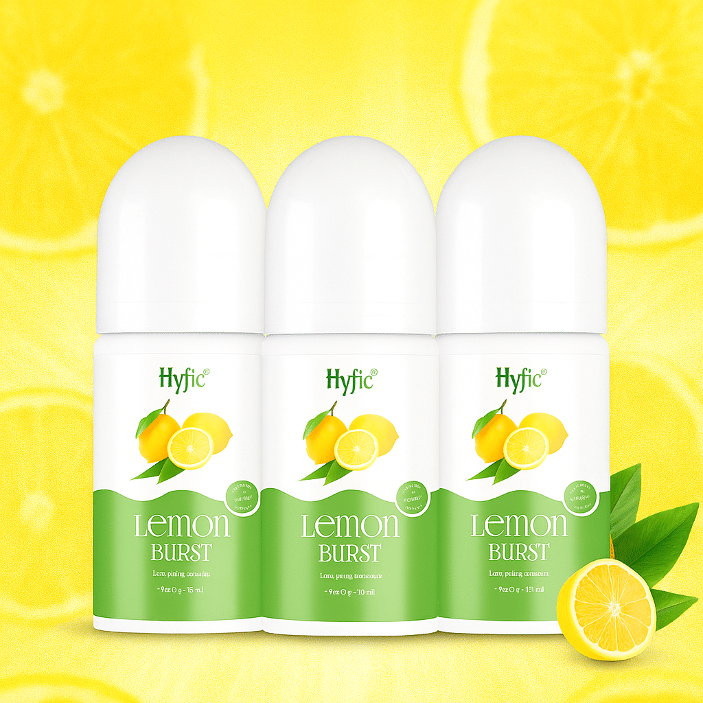     			HYFIC Lemon burst Men & Women underarms Roll On Perfum 50 Ml  PACK OF 3
