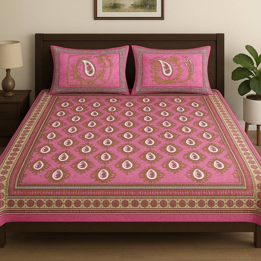 K.D.PRINTS Cotton 1 Double King Bedsheet with 2 Pillow Covers ( Multicolor ) K.D.PRINTS Cotton 1 Double King Bedsheet with 2 Pillow Covers ( Multicolor )