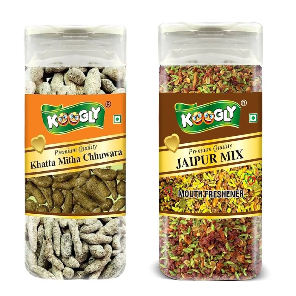 KOOGLY Khatta Mitha Chuhara+ Jaipuri Mix Hard Candies 410 gm KOOGLY Khatta Mitha Chuhara+ Jaipuri Mix Hard Candies 410 gm