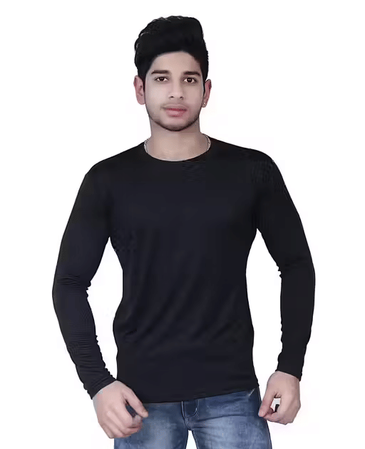     			Kashi Enterprises Men Polyester Regular Fit Solid T-Shirt ( Black )