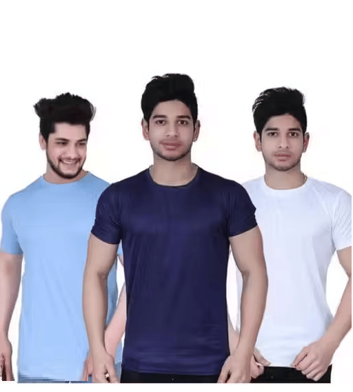     			Kashi Enterprises Men Polyester Regular Fit Solid T-Shirt ( Multicolor )