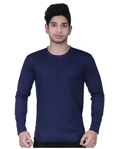     			Kashi Enterprises Men Polyester Regular Fit Solid T-Shirt ( Navy Blue )
