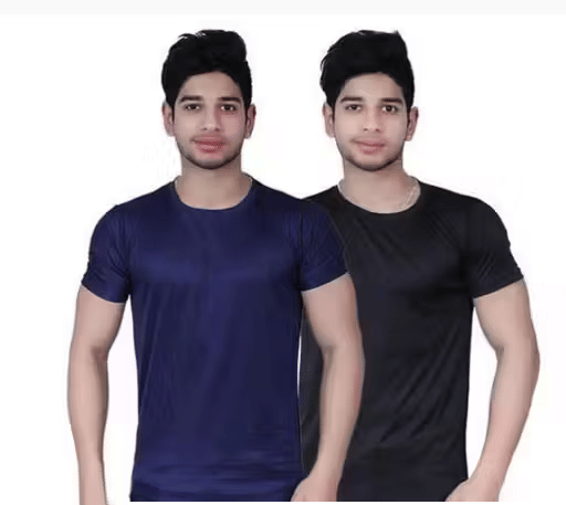Kashi Enterprises Men Polyester Regular Fit Solid T-Shirt ( Multicolor1 ) Kashi Enterprises Men Polyester Regular Fit Solid T-Shirt ( Multicolor1 )