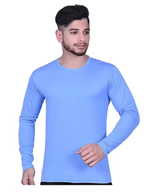Kashi Enterprises Men Polyester Regular Fit Solid T-Shirt ( Sky Blue ) Kashi Enterprises Men Polyester Regular Fit Solid T-Shirt ( Sky Blue )