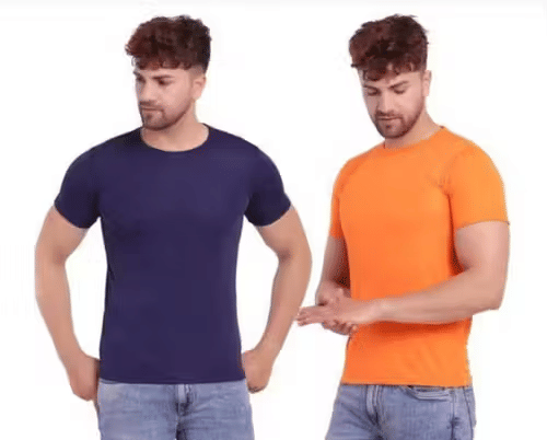    			Kashi Enterprises Men Polyester Regular Fit Solid T-Shirt ( Multicolor )