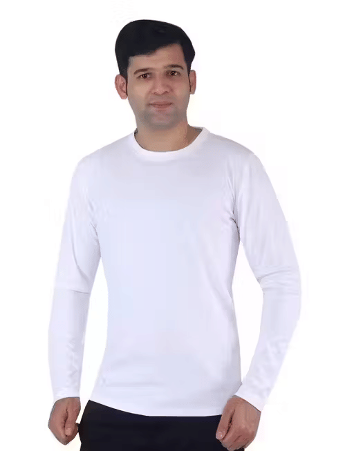     			Kashi Enterprises Men Polyester Regular Fit Solid T-Shirt ( White )