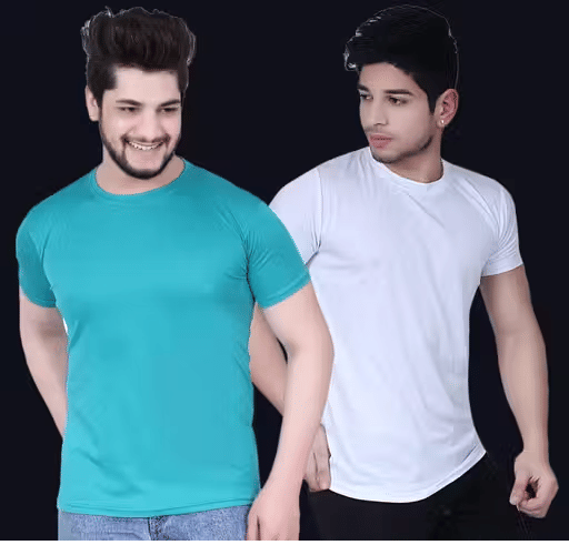 Kashi Enterprises Men Polyester Regular Fit Solid T-Shirt ( Multicolor1 ) Kashi Enterprises Men Polyester Regular Fit Solid T-Shirt ( Multicolor1 )