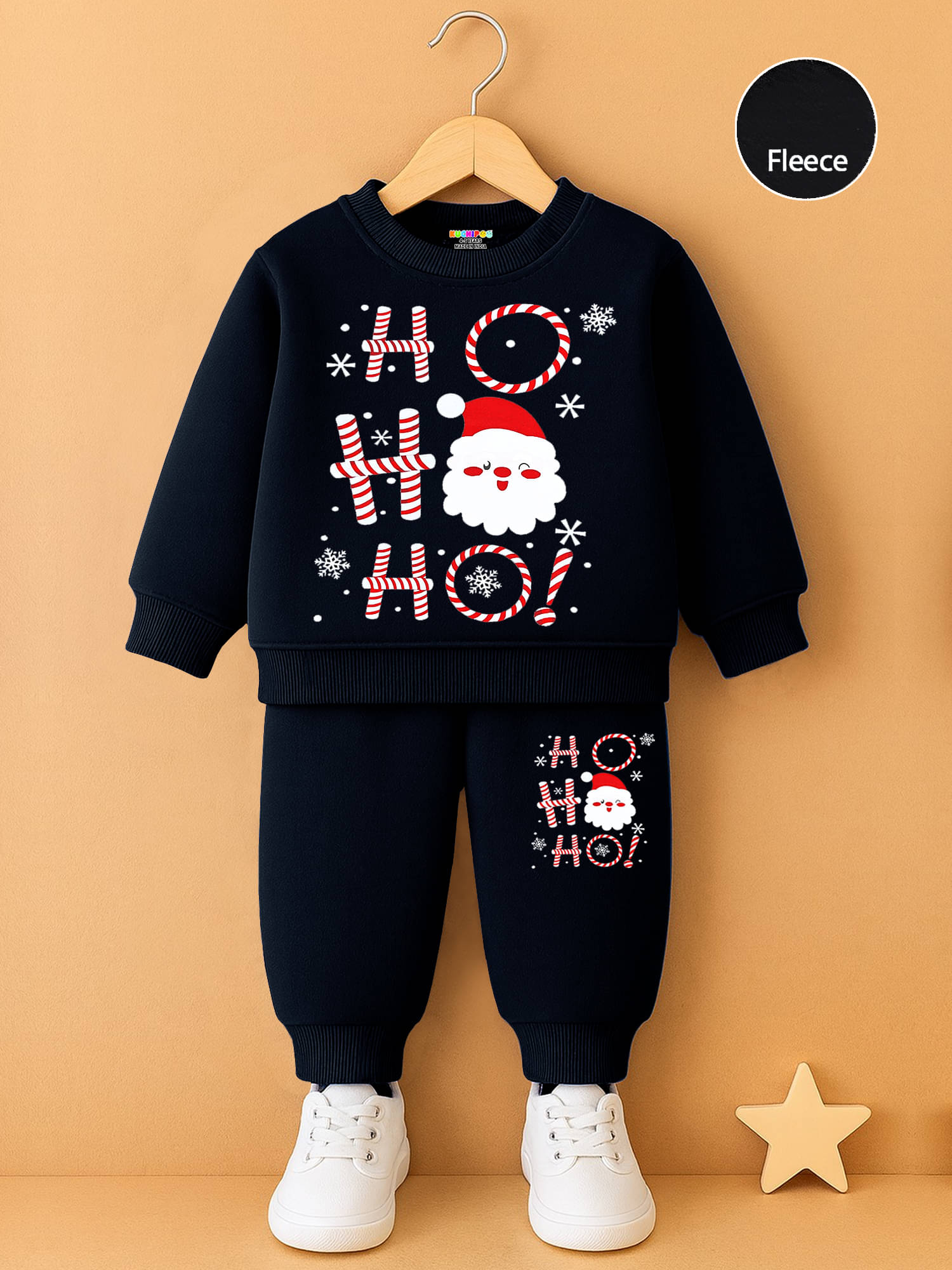     			Kuchipoo Pack of 1 Boys Fleece Sweatshirt & Trackpant Set ( Black )