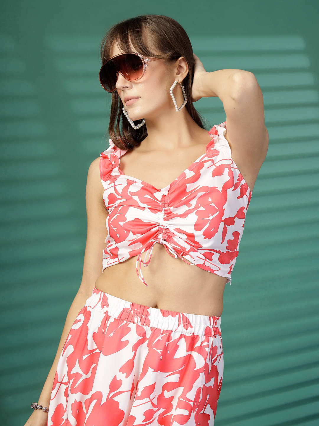 Oomph! Women's Crepe Crop Top ( White ) Oomph! Women's Crepe Crop Top ( White )