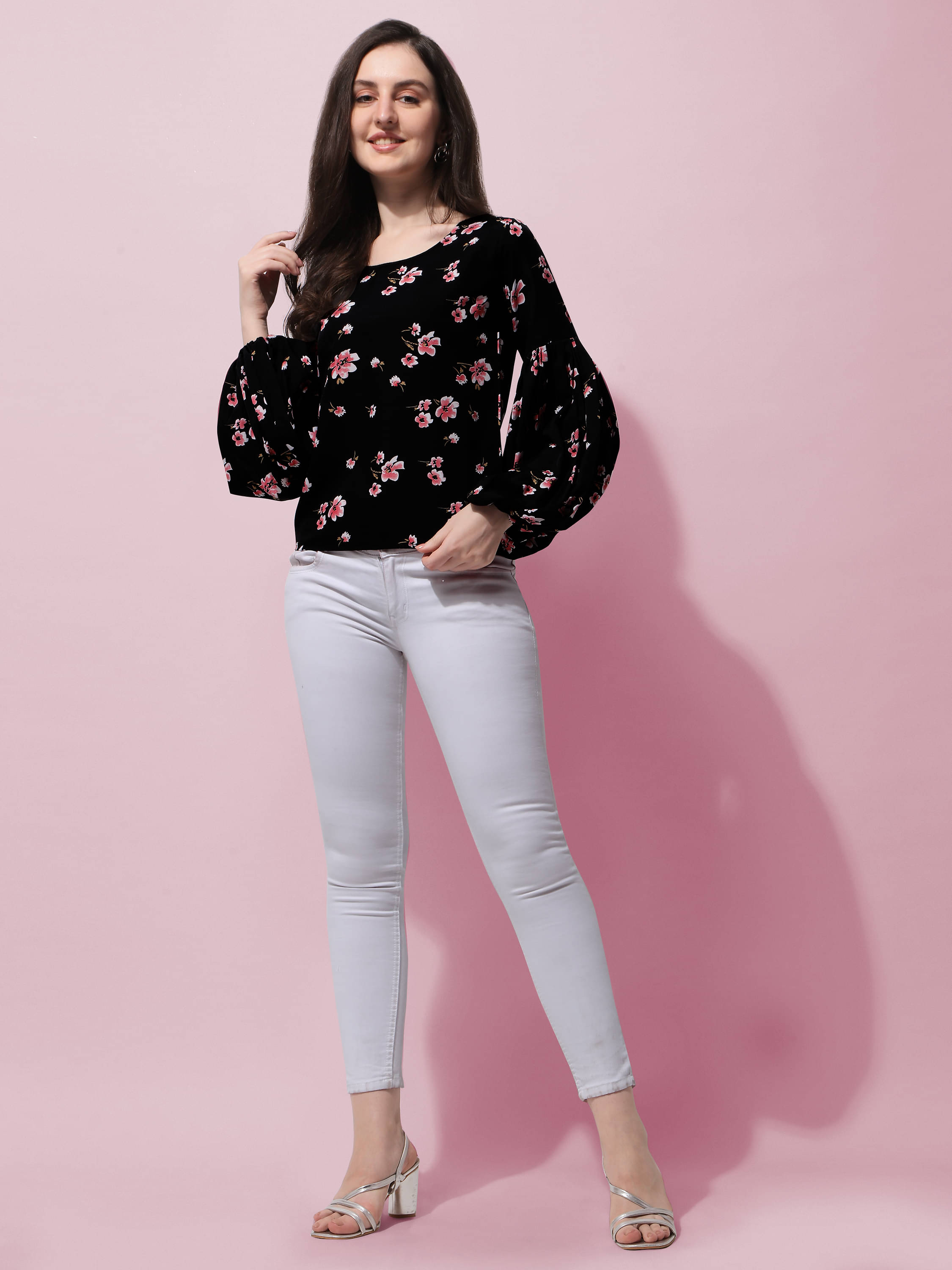 Oomph! Women's Crepe Regular Top ( Black ) Oomph! Women's Crepe Regular Top ( Black )