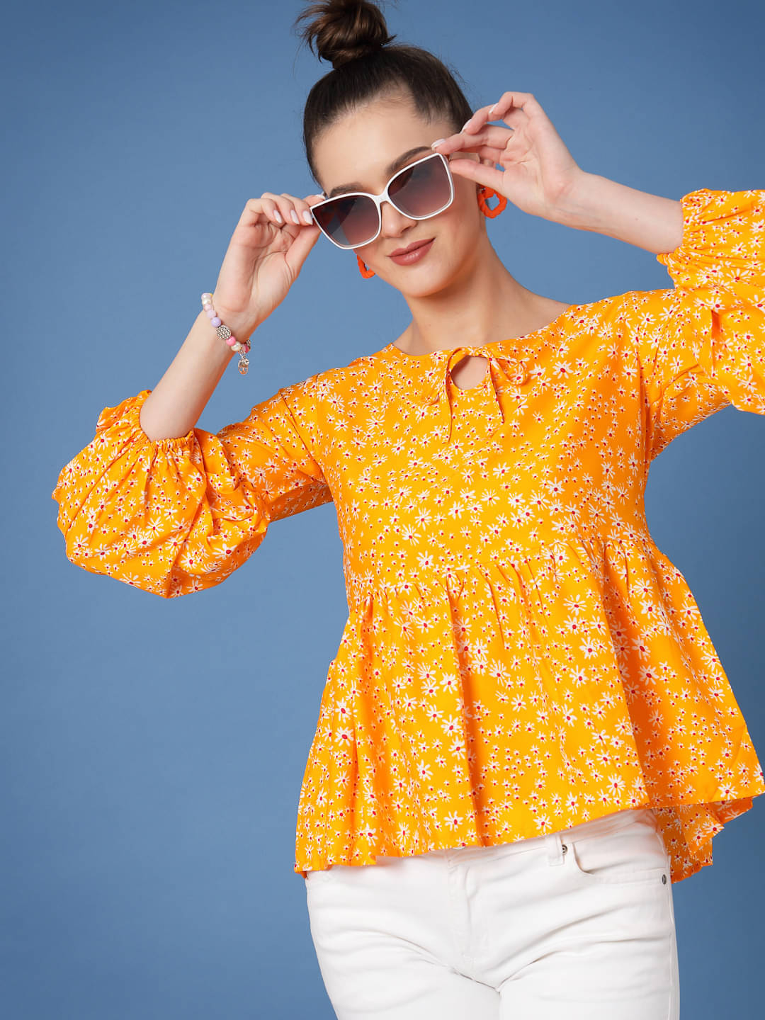     			Oomph! Women's Crepe Regular Top ( Yellow )