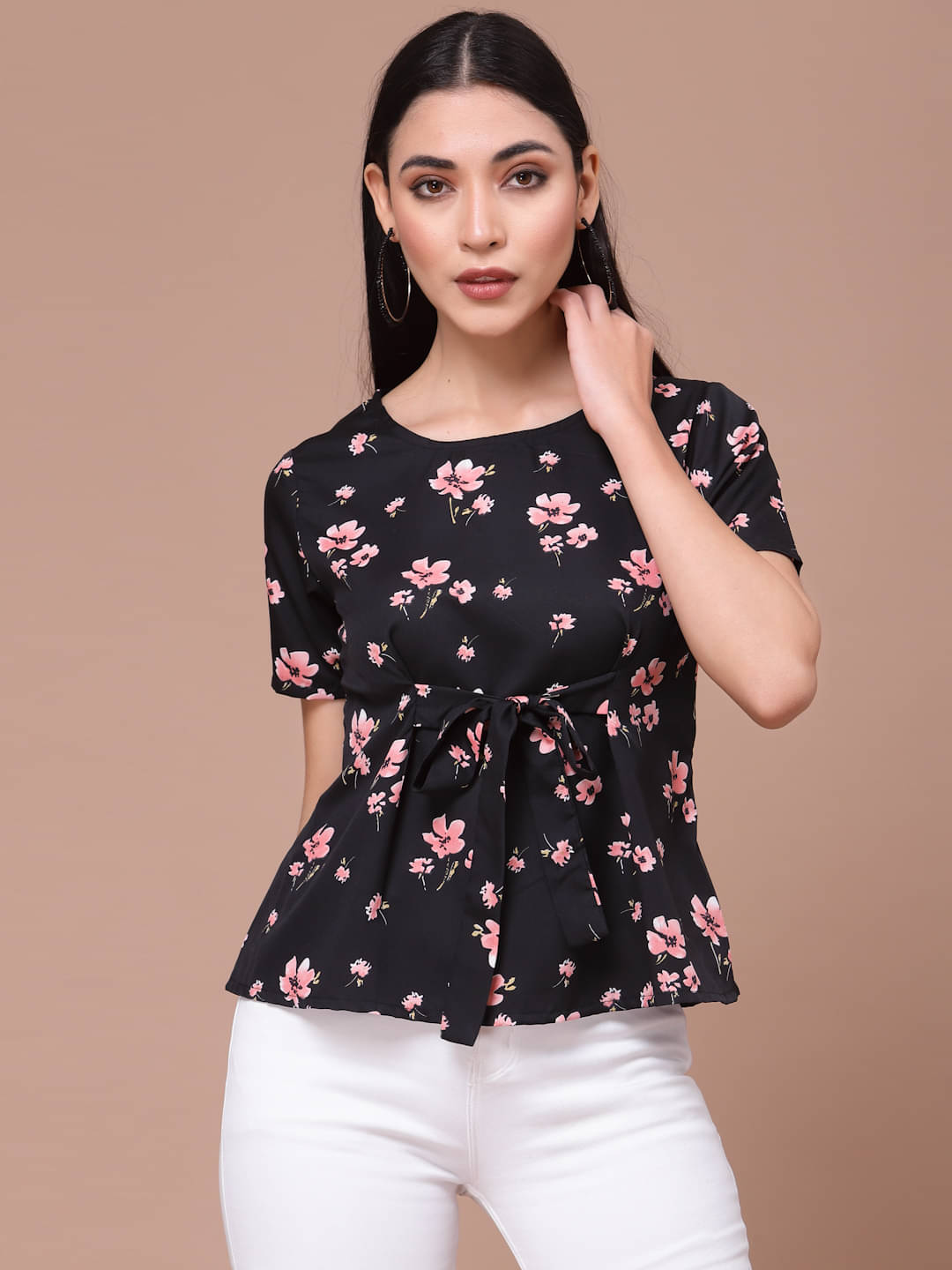 Oomph! Women's Crepe Twisted Top ( Black ) Oomph! Women's Crepe Twisted Top ( Black )