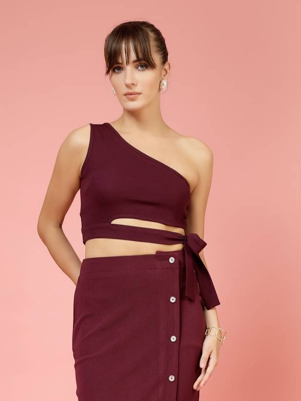 Oomph! Women's Lycra Crop Top ( Purple ) Oomph! Women's Lycra Crop Top ( Purple )