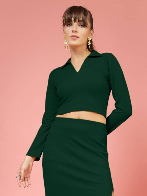     			Oomph! Women's Lycra Regular Top ( Green )
