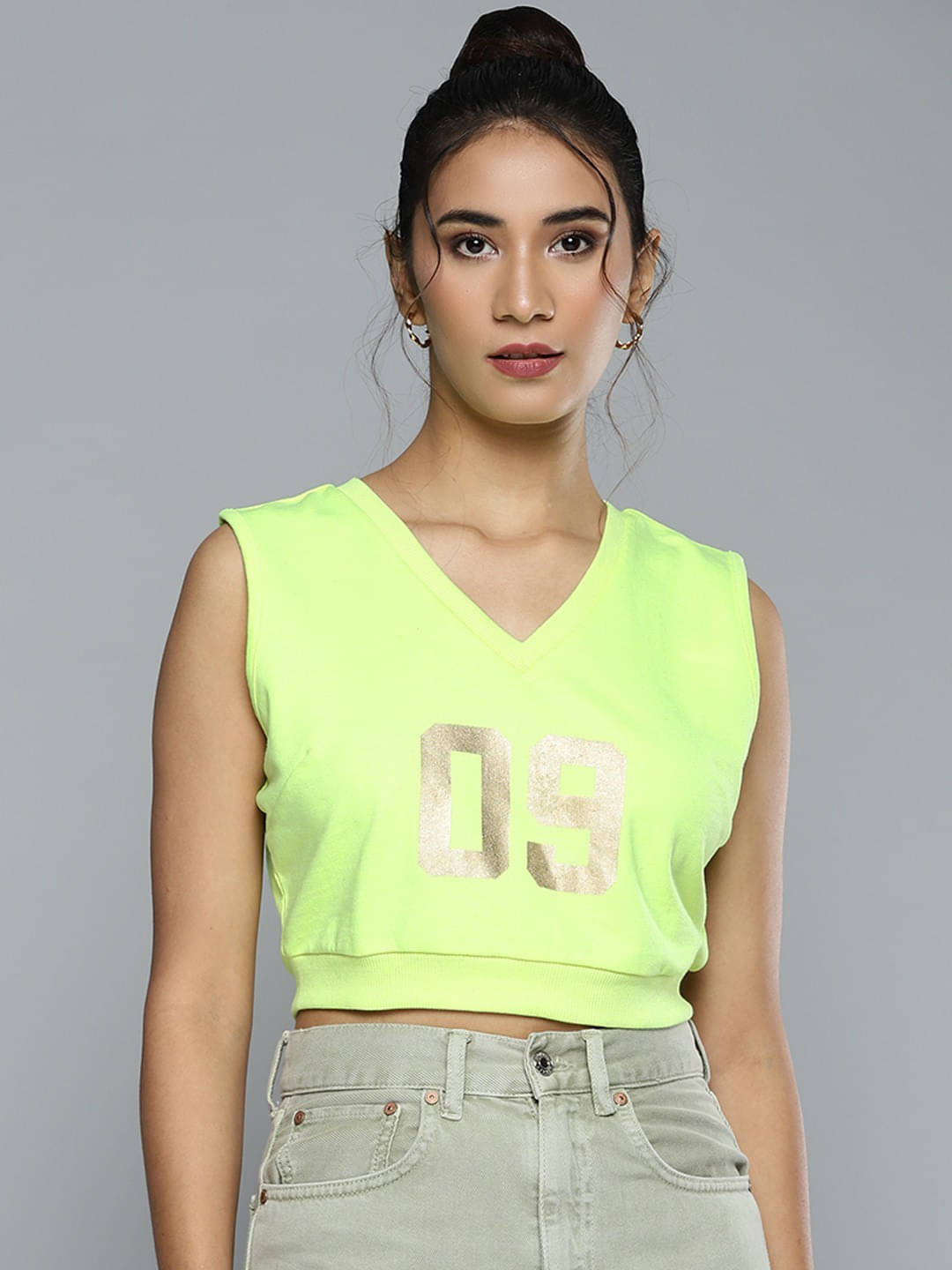     			Sassafras Women's Cotton Blend Crop Top ( Green )