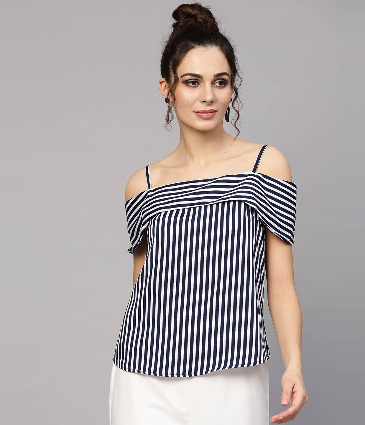 Sassafras Women's Crepe Regular Top ( Navy Blue ) Sassafras Women's Crepe Regular Top ( Navy Blue )