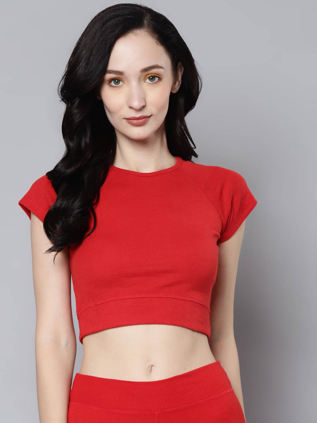 Sassafras Women's Polyester Crop Top ( Red ) Sassafras Women's Polyester Crop Top ( Red )
