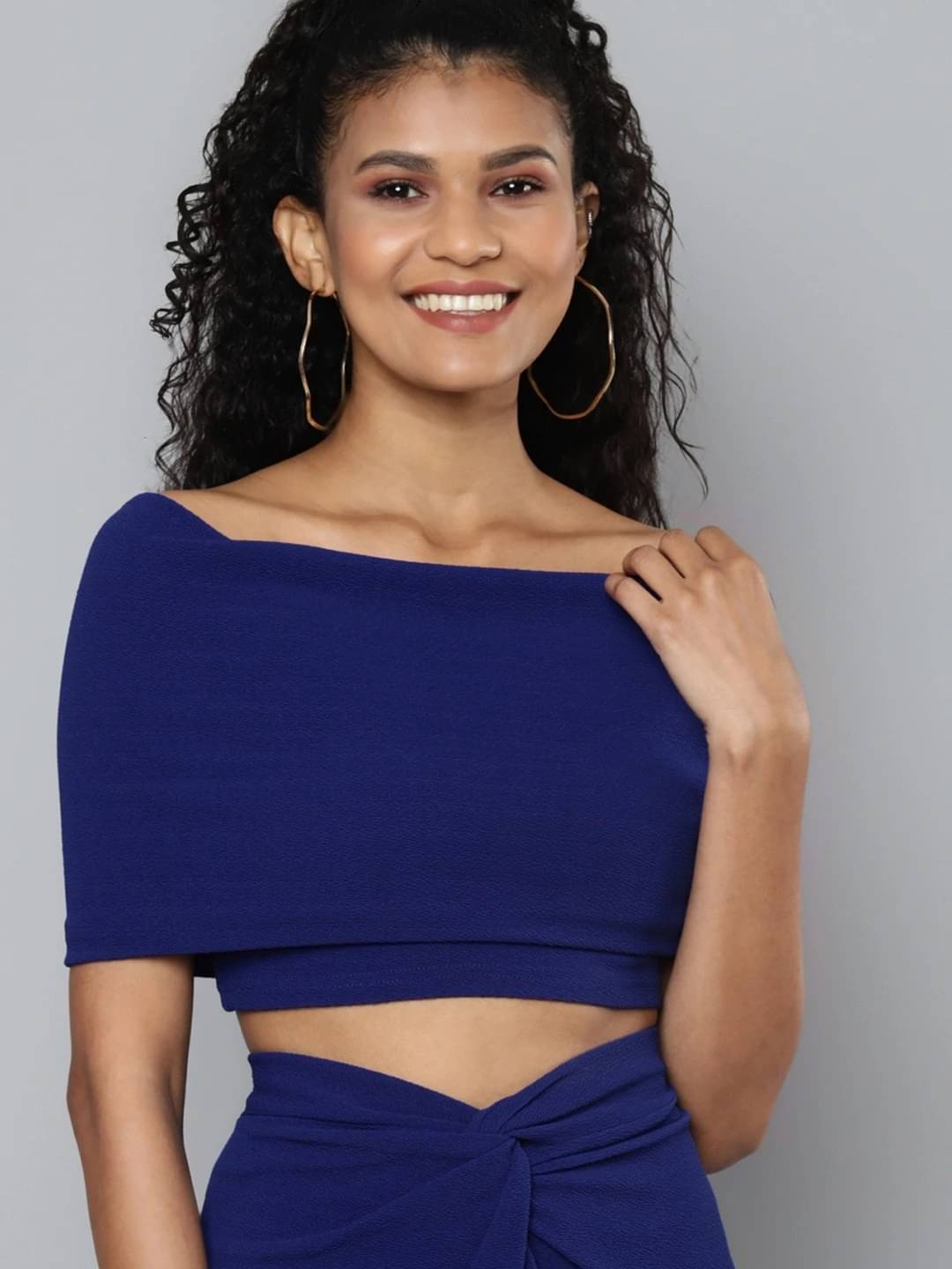 Sassafras Women's Polyester Crop Top ( Blue ) Sassafras Women's Polyester Crop Top ( Blue )