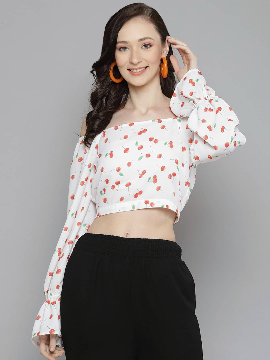     			Sassafras Women's Polyester Crop Top ( White )