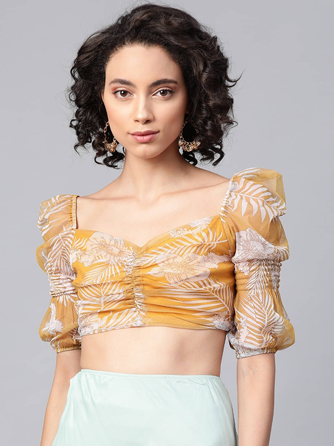 Sassafras Women's Polyester Crop Top ( Yellow ) Sassafras Women's Polyester Crop Top ( Yellow )