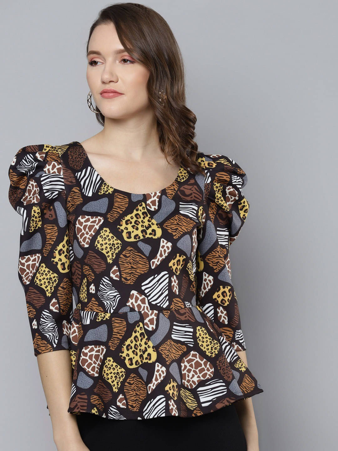 Sassafras Women's Polyester Peplum Top ( Multicolor ) Sassafras Women's Polyester Peplum Top ( Multicolor )