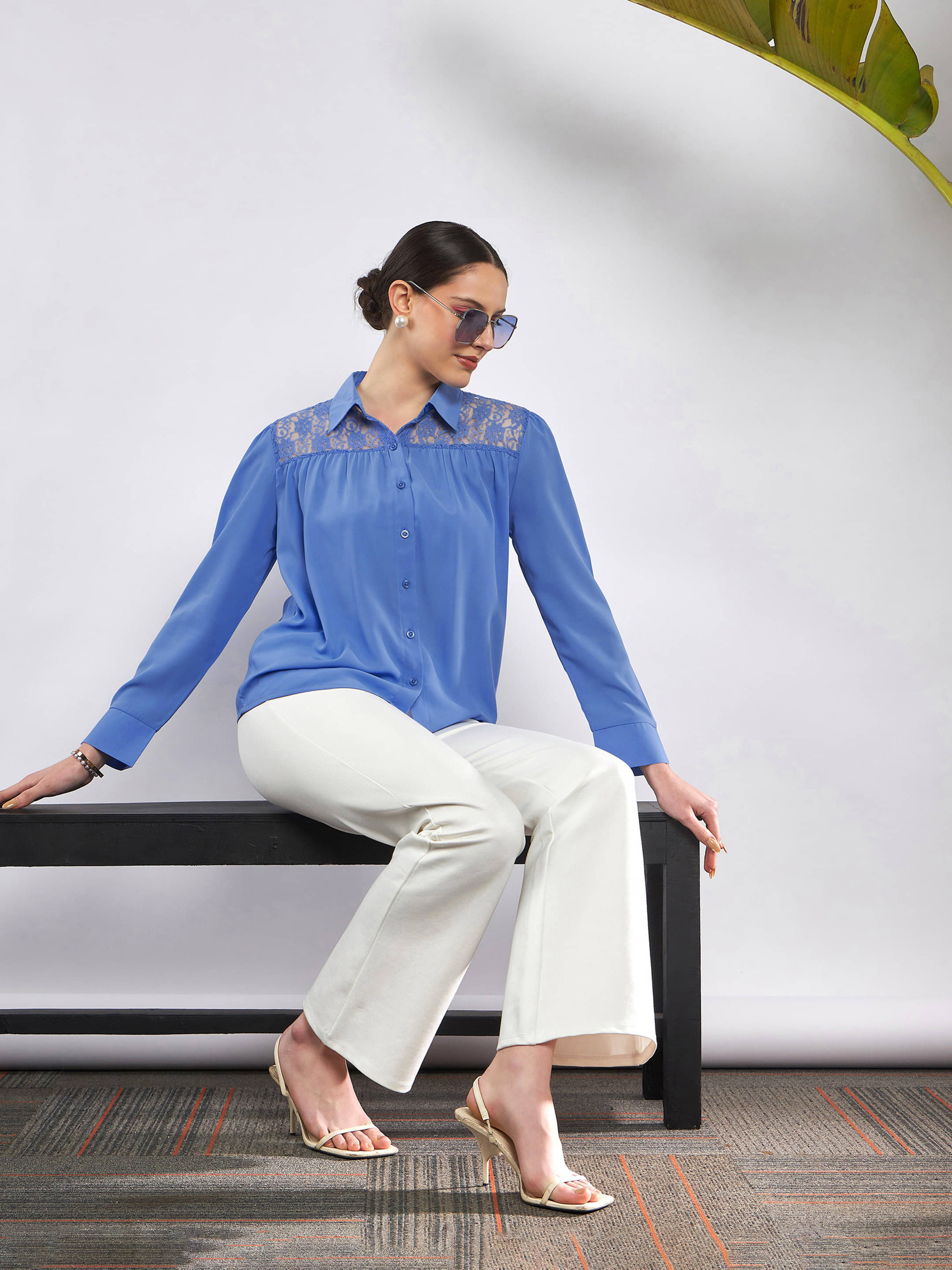     			Sassafras Women's Polyester Regular Top ( Blue )
