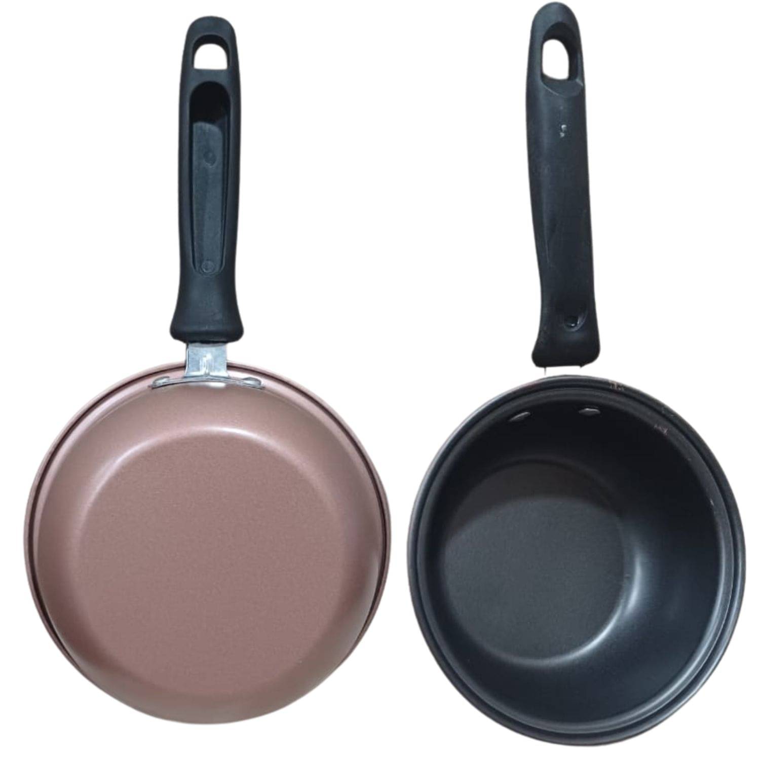     			Shopeleven Non-Stick Non-Stick Aluminium Milk Pan Heavy Bottom without Lid 16 cm Diameter 0.7 Ltr