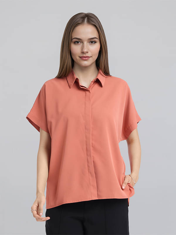     			Tokyo Talkies Women's Polyester Regular Top ( Orange )