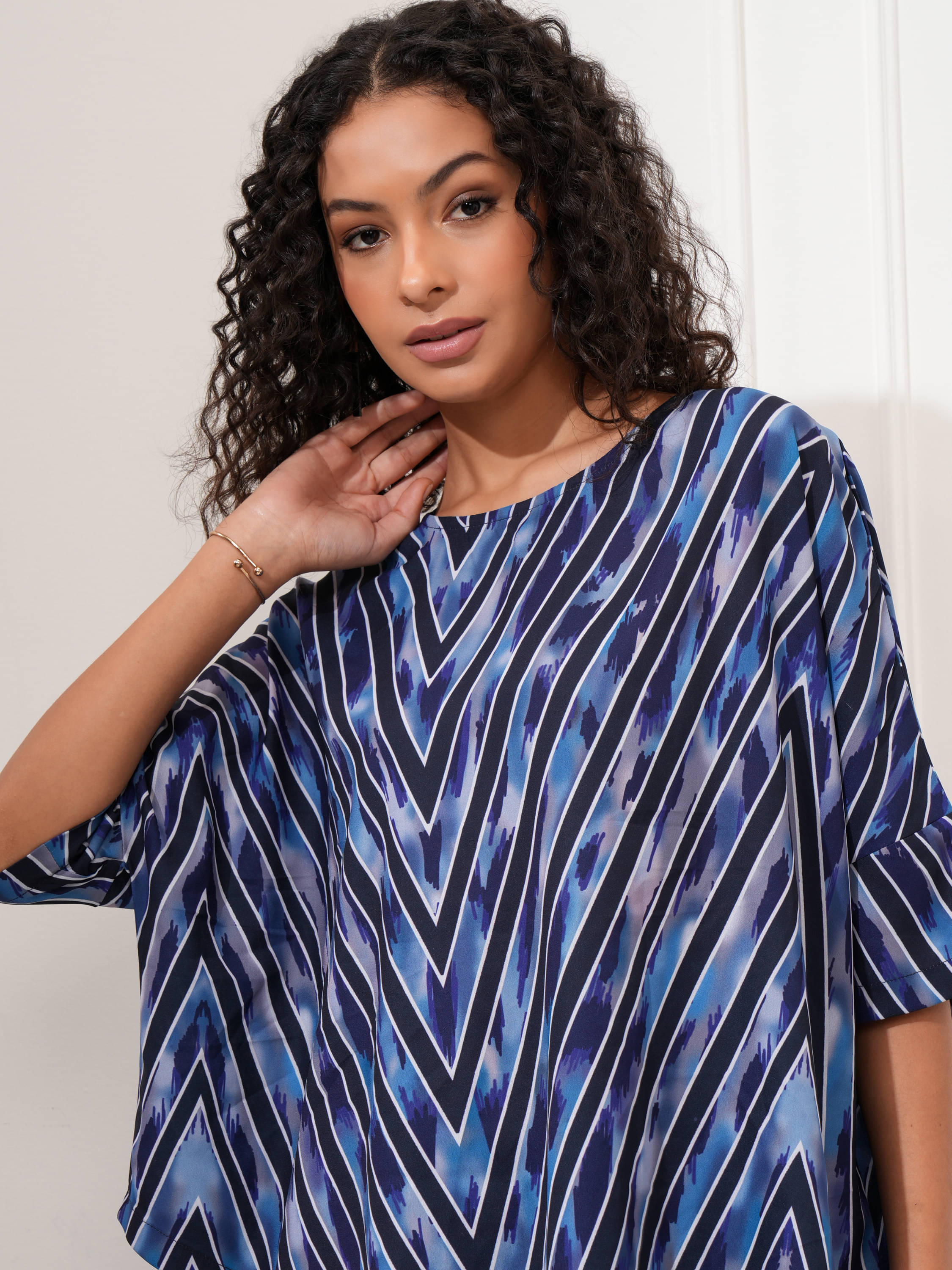 Tokyo Talkies Women's Polyester Regular Top ( Blue )     			Tokyo Talkies Women's Polyester Regular Top ( Blue )
