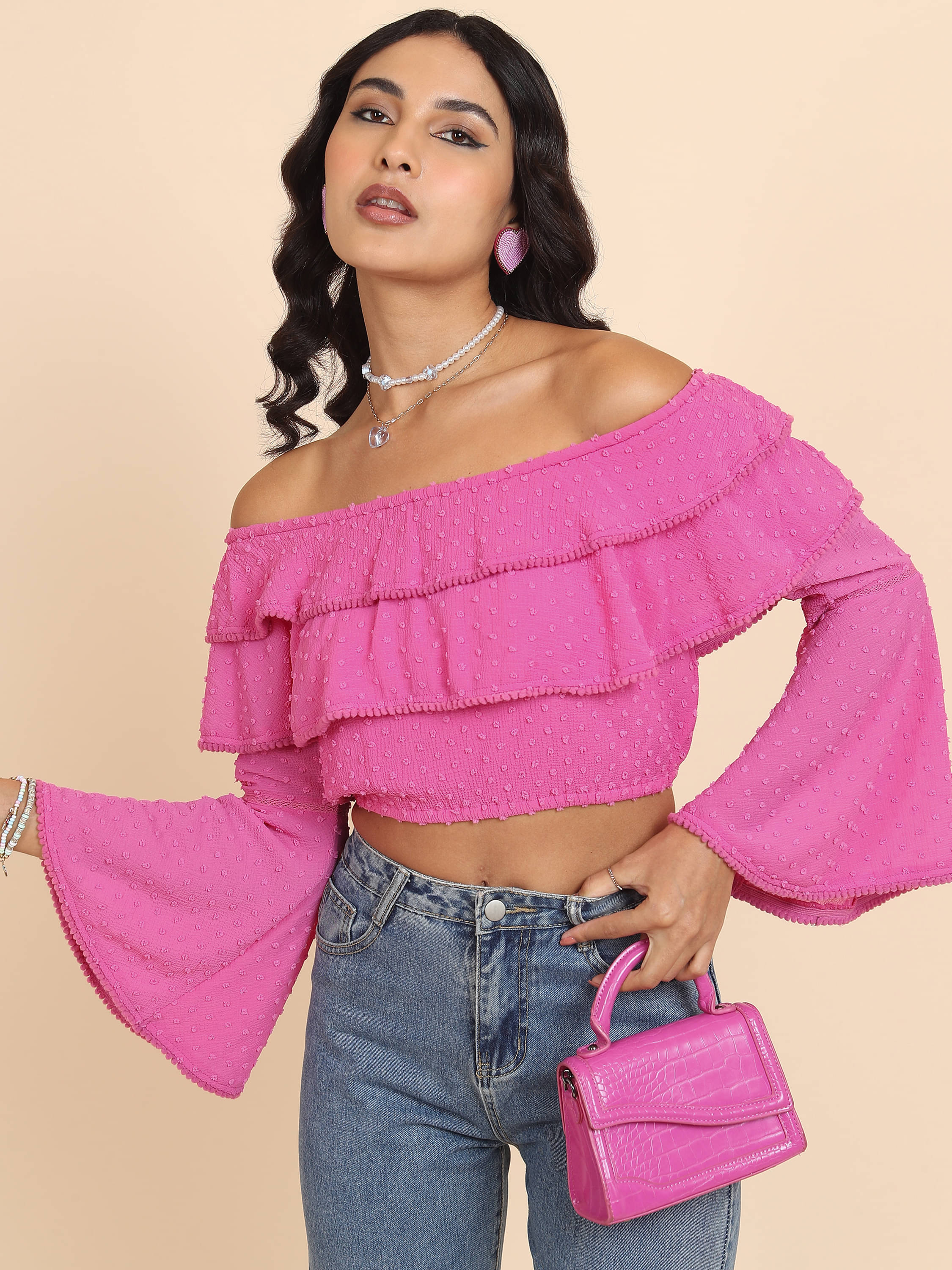     			Tokyo Talkies Women's Polyester Crop Top ( Pink )