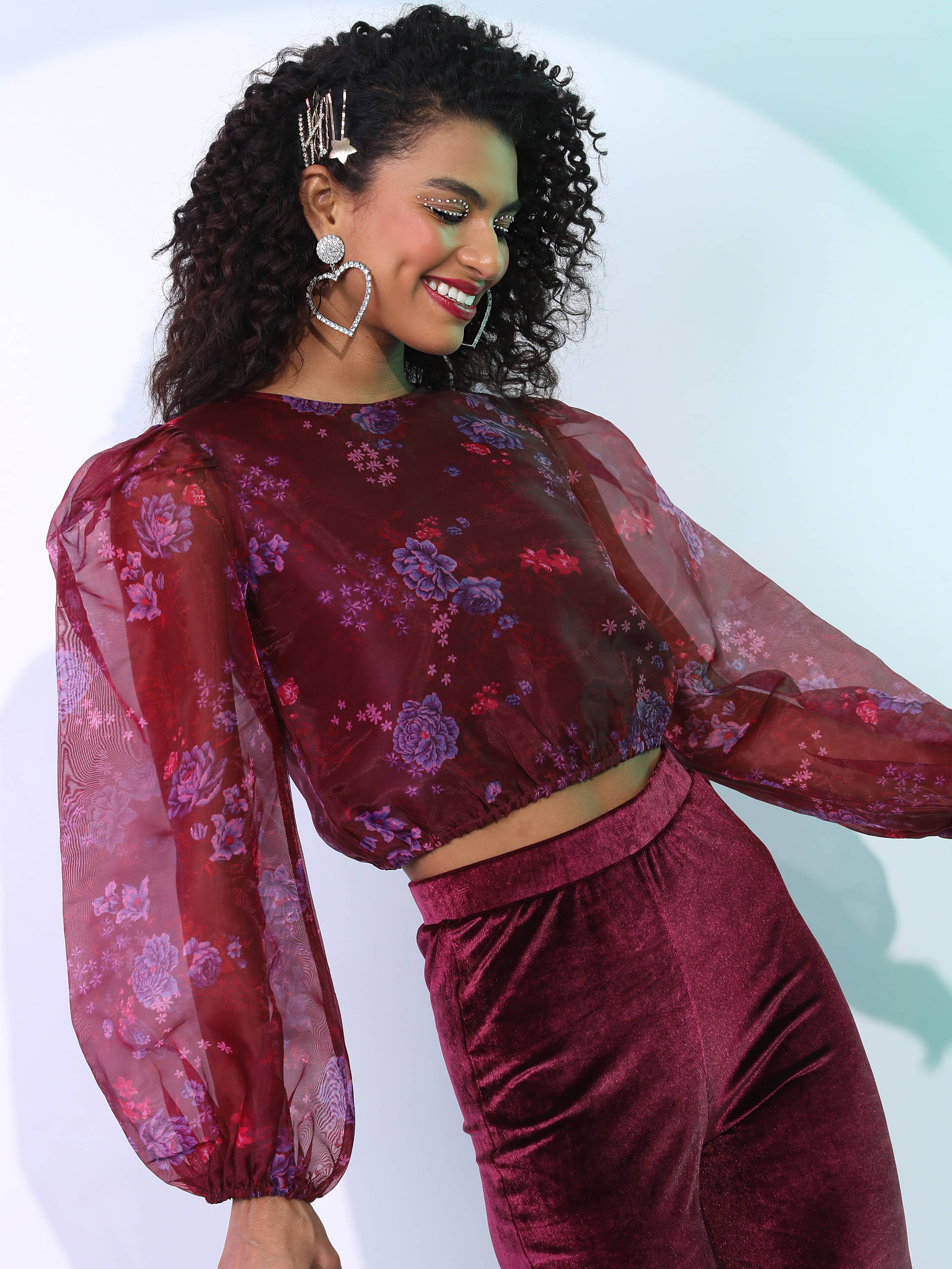 Tokyo Talkies Women's Polyester Regular Top ( Purple ) Tokyo Talkies Women's Polyester Regular Top ( Purple )