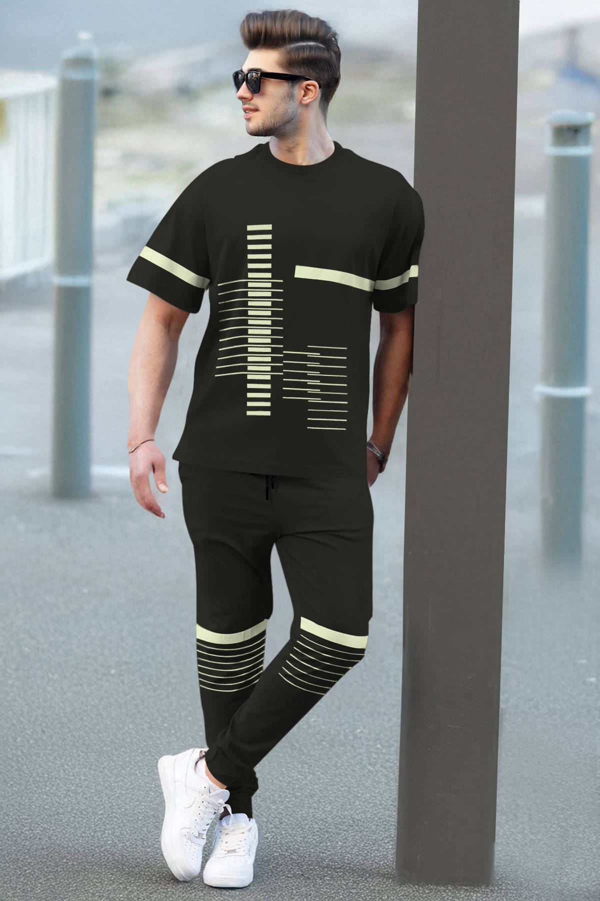 Tripr Men's T-shirt With Joggers Co-Ords Set ( Pack of 1 , Charcoal )     			Tripr Men's T-shirt With Joggers Co-Ords Set ( Pack of 1 , Charcoal )