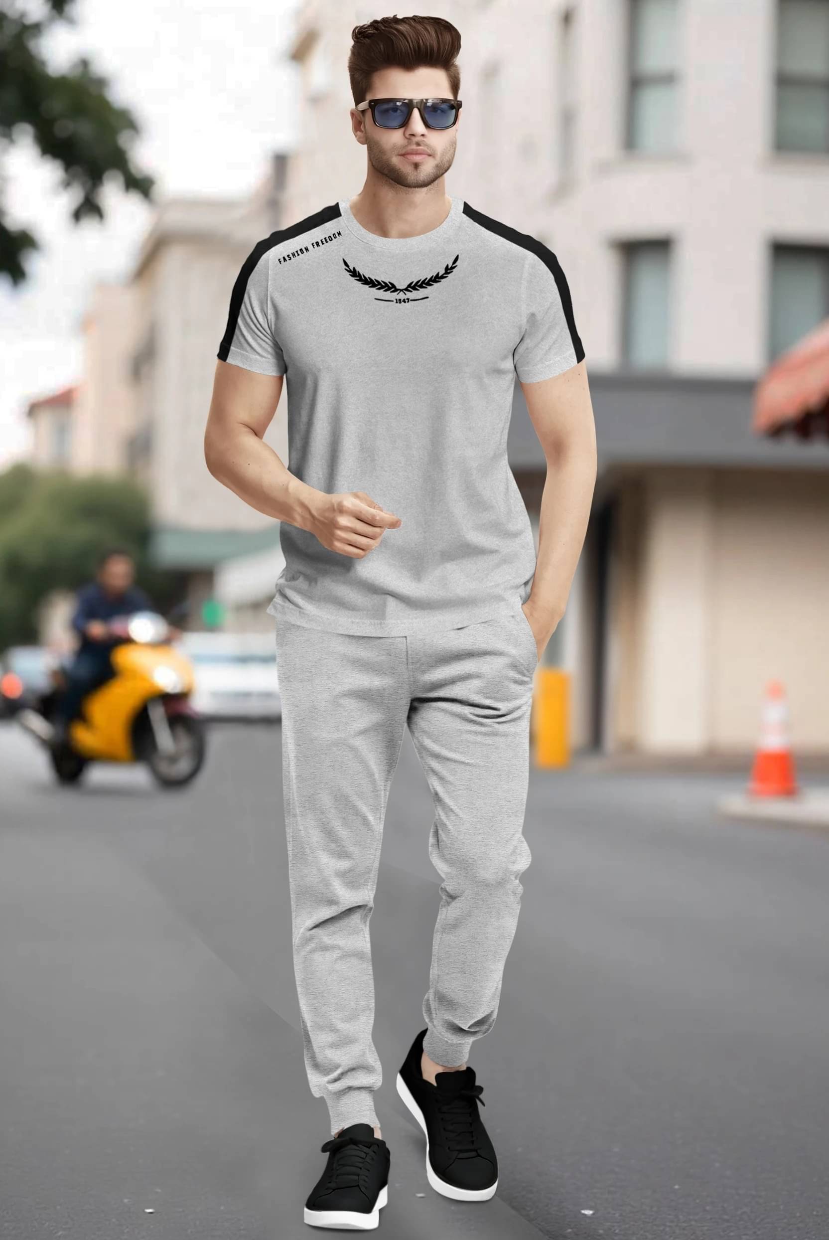 Tripr Men's T-shirt With Joggers Co-Ords Set ( Pack of 1 , Multicolor 3 ) Tripr Men's T-shirt With Joggers Co-Ords Set ( Pack of 1 , Multicolor 3 )