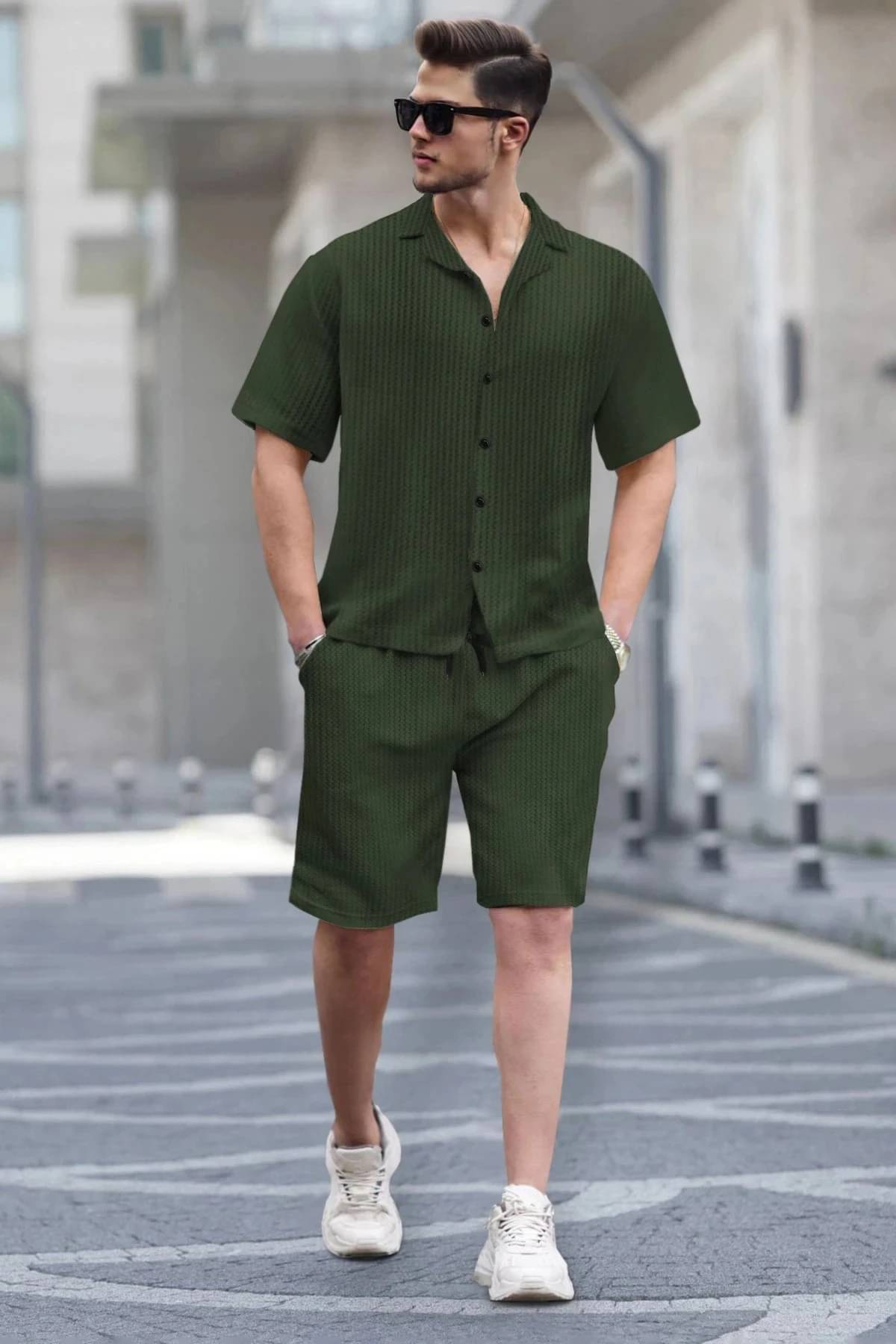     			Tripr Men's T-shirt With Shorts Co-Ords Set ( Pack of 1 , Green )