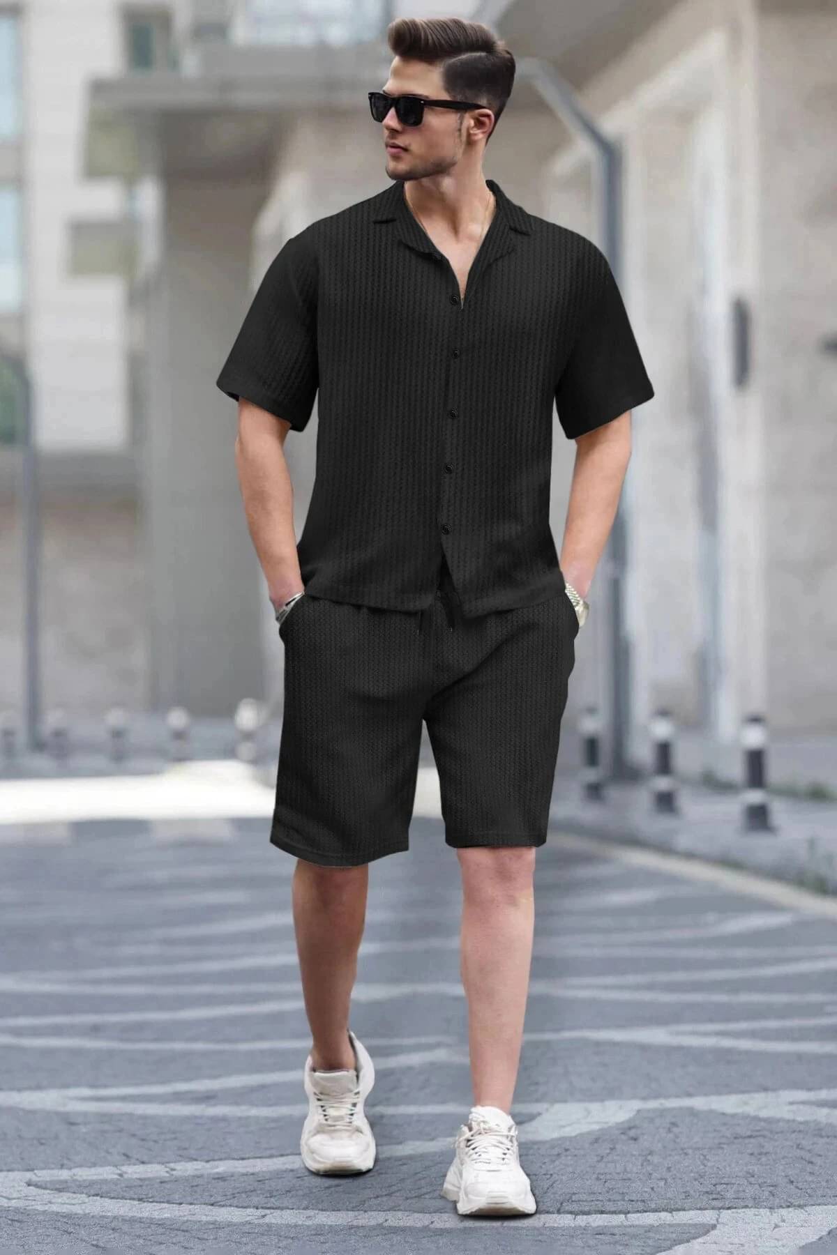    			Tripr Men's T-shirt With Shorts Co-Ords Set ( Pack of 1 , Black )