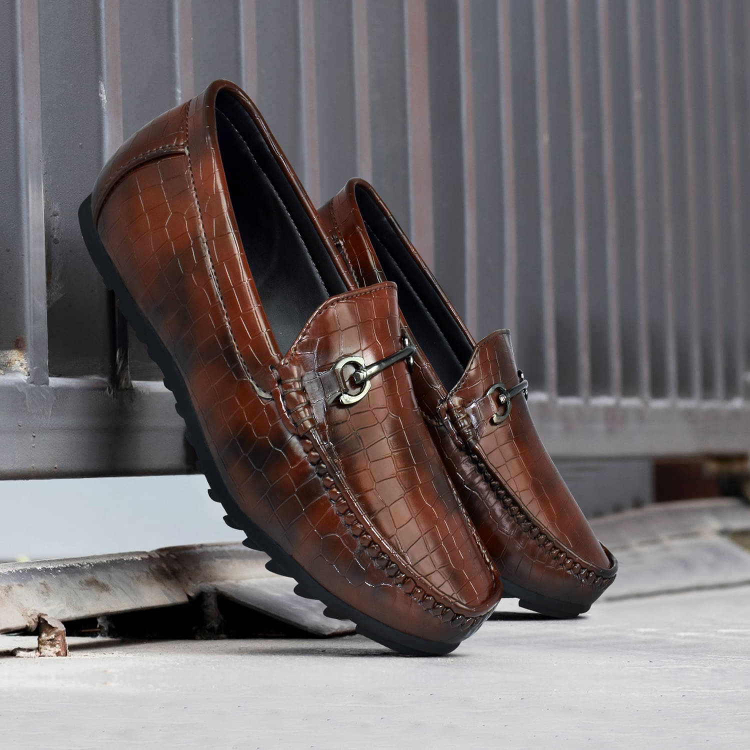     			Ajanta Brown Men's Slip on Shoes
