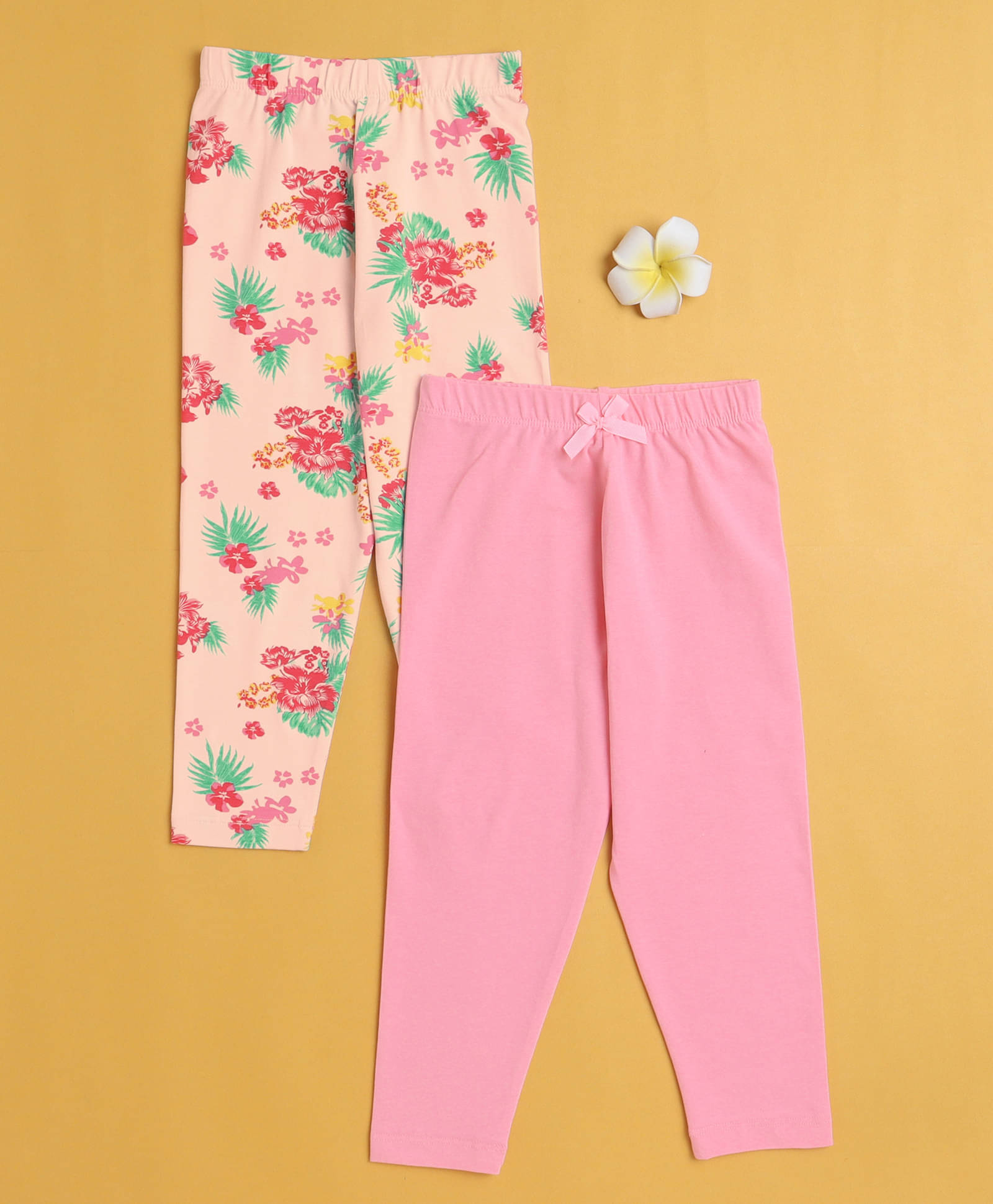     			BUMZEE Pack of 2 Girls Cotton Legging ( Baby Pink )