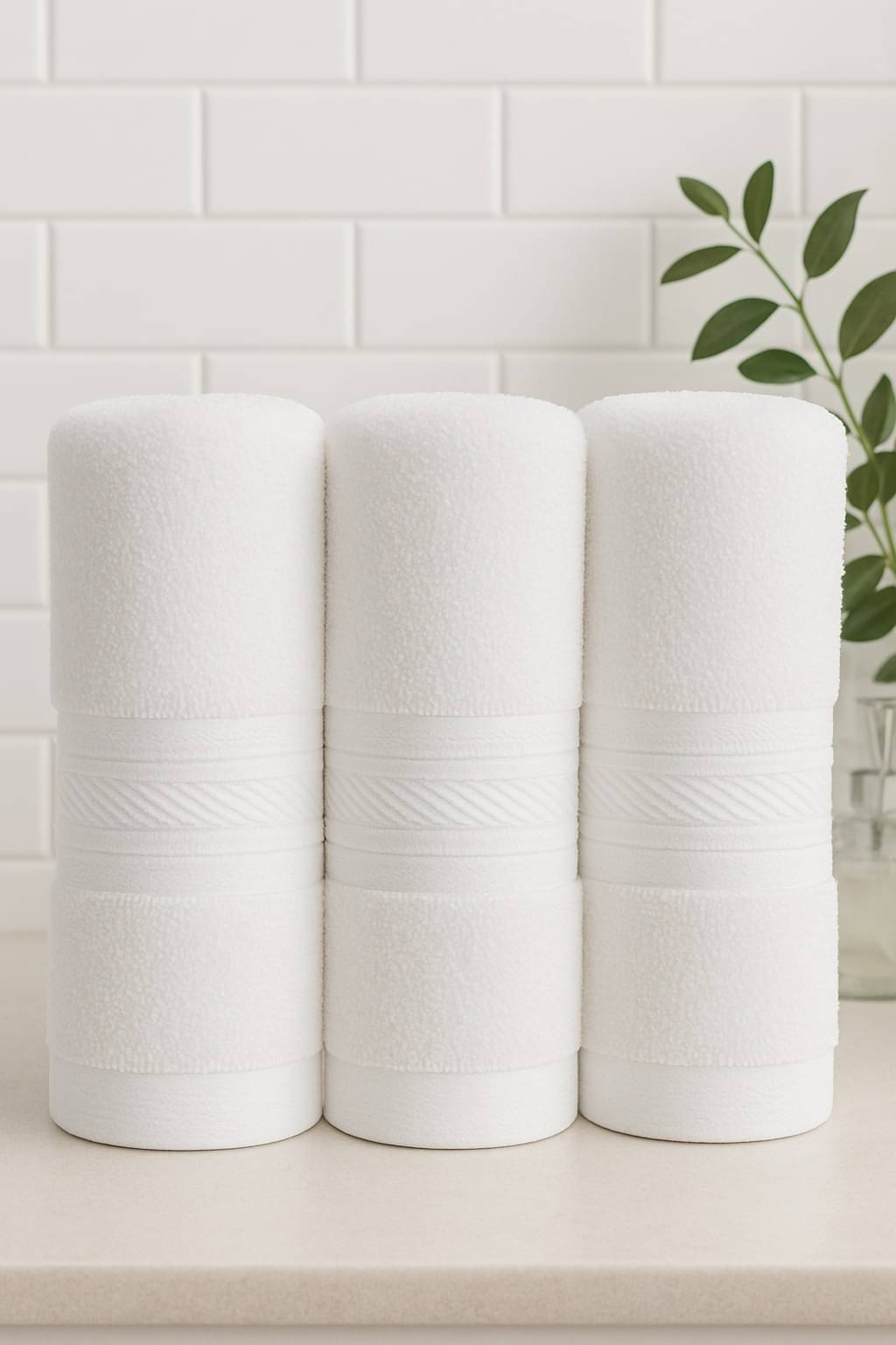     			Dollar Pack of 3 Cotton 301-350 -GSM Hand Towel ( Red )