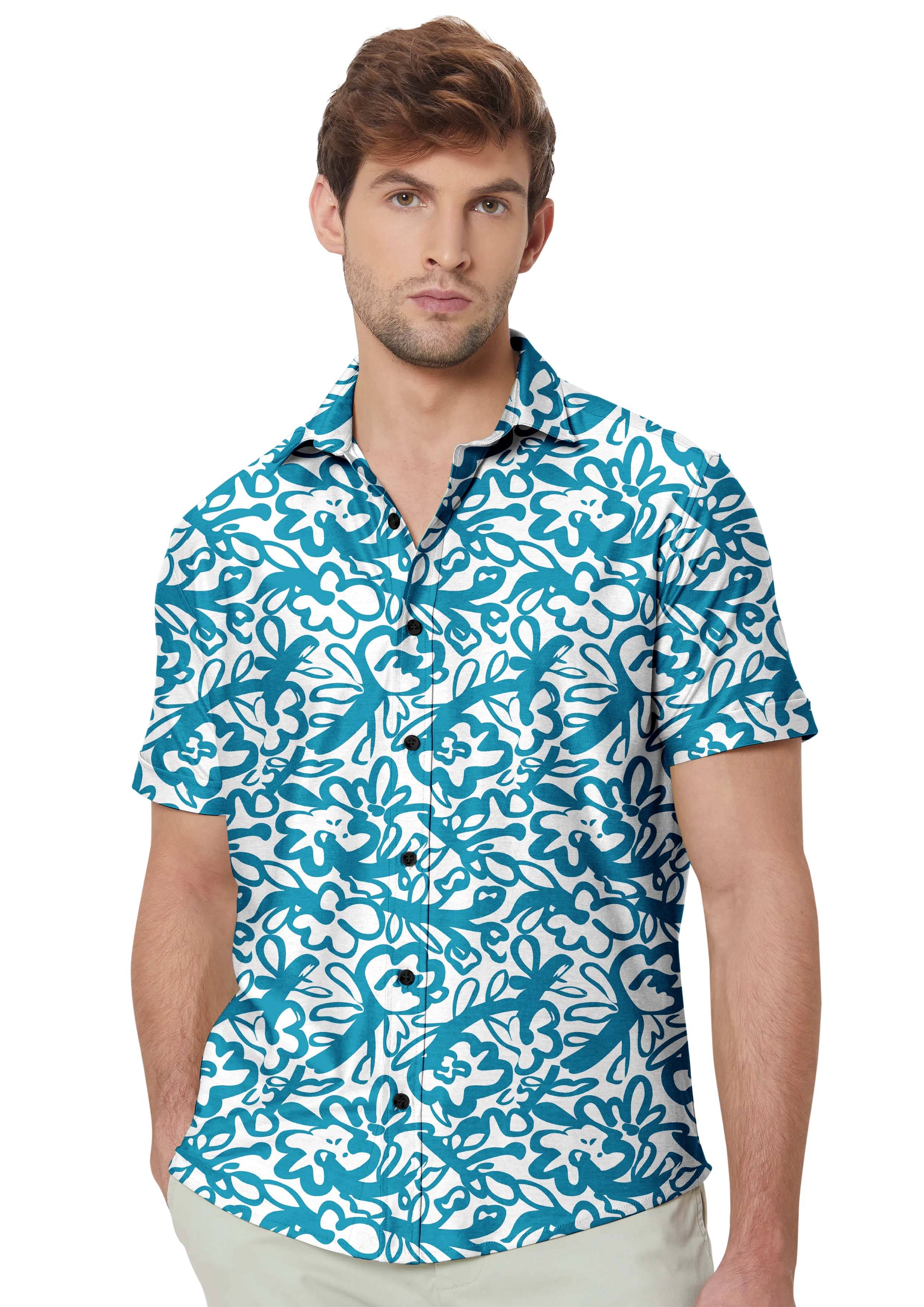 FTX Polyester Regular Fit Printed Half Sleeves Men's Casual Shirt - Teal ( Pack of 1 ) FTX Polyester Regular Fit Printed Half Sleeves Men's Casual Shirt - Teal ( Pack of 1 )