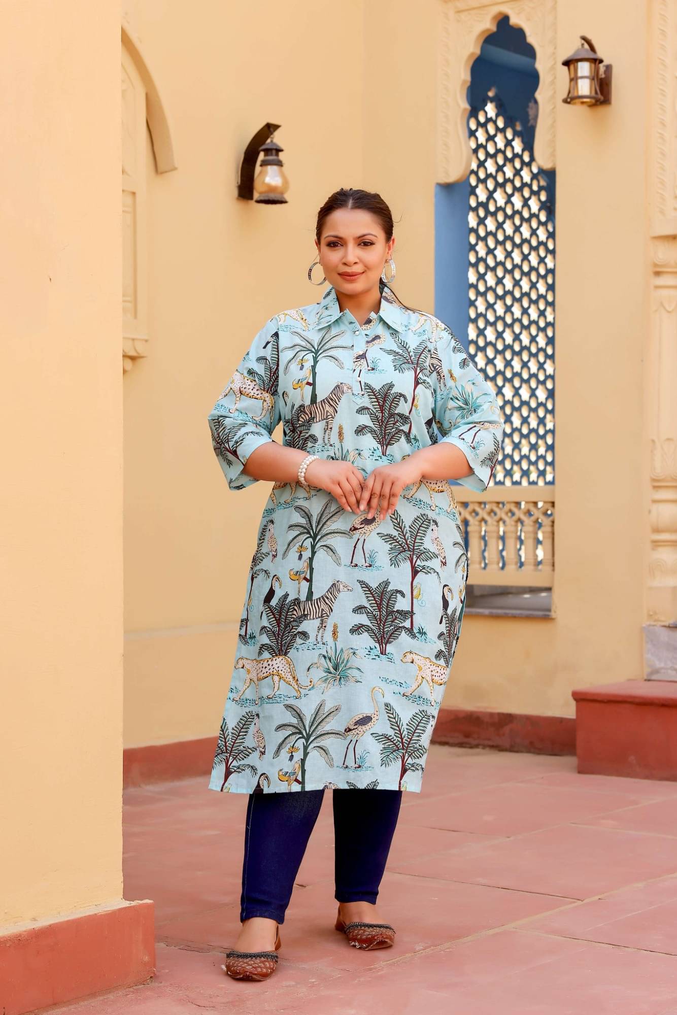     			Flavia Creation Women Cotton Printed A-line Kurti ( Multicolor )