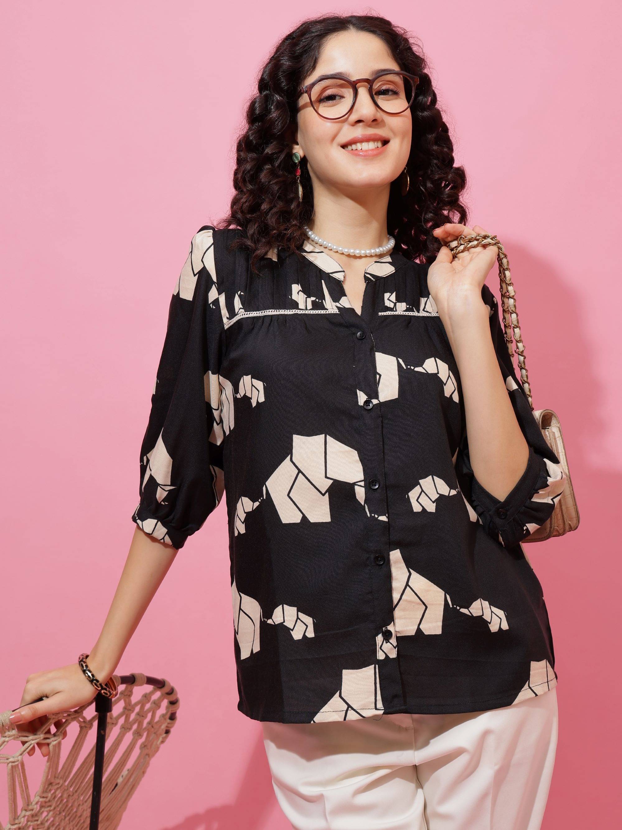     			Honky Tonky Women's Cotton Regular Top ( Black )