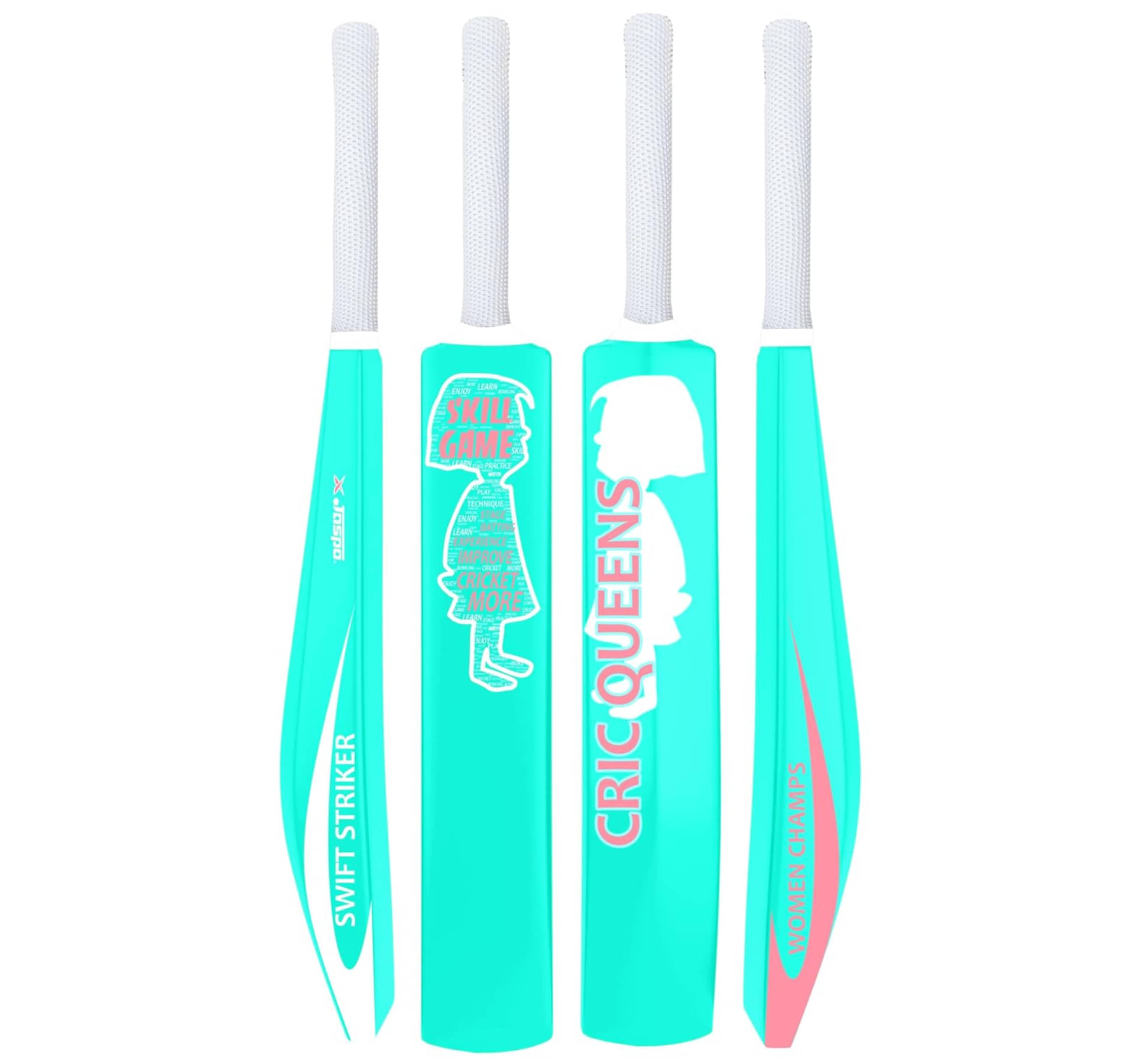     			Jaspo Cric Queen Plastic Bat for Girls/Women,Cricket Bat for Playing with Tennis Balls & PVC Soft Balls, Turf Play, 34 Inches Length, 4.5 Inches Width – Perfect for Girls & Women Cricketers