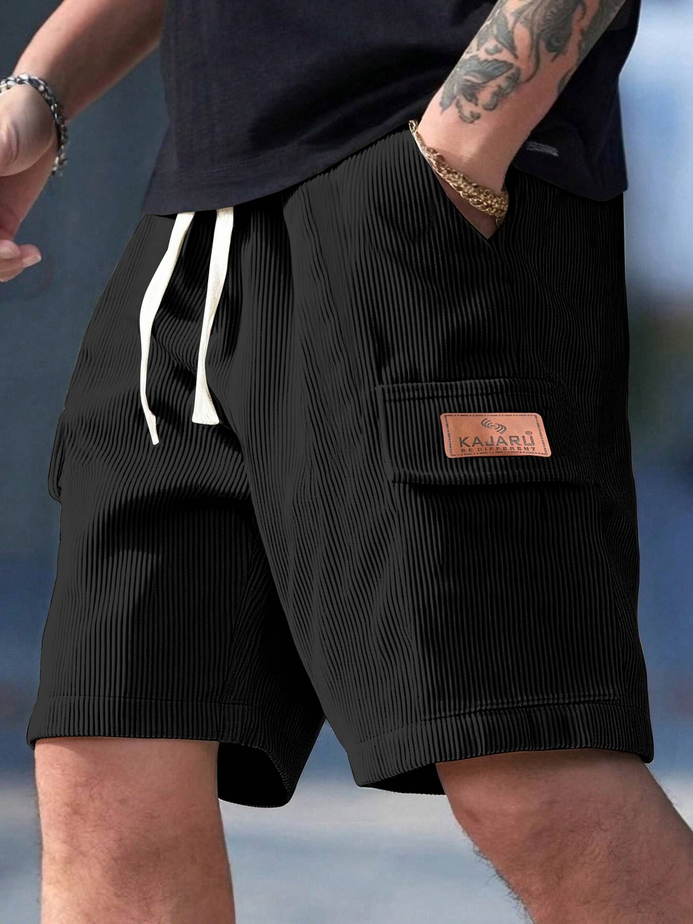 KAJARU Black Corduroy Men's Shorts ( Pack of 1 ) KAJARU Black Corduroy Men's Shorts ( Pack of 1 )