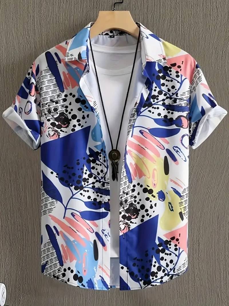     			KRIVA Cotton Blend Regular Fit Printed Half Sleeves Men's Casual Shirt - Multicolor ( Pack of 1 )